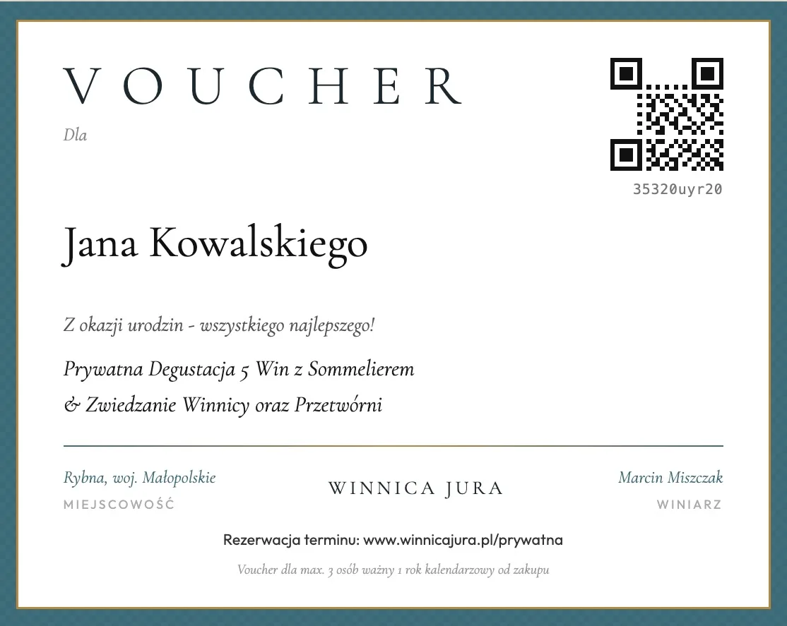 Voucher na prywatną degustację